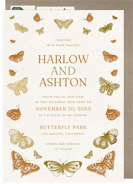 'Boho Butterflies' Wedding Invitation