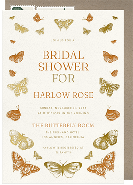 'Boho Butterflies' Bridal Shower Invitation