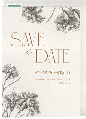 'Elegant Carnations' Wedding Save the Date