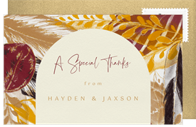 'Bold Lush Leaves' Wedding Thank You Note