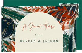 'Bold Lush Leaves' Wedding Thank You Note