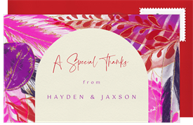 'Bold Lush Leaves' Wedding Thank You Note