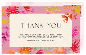 'Floral Symphony' Wedding Thank You Note