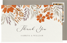 'Botanical Letterpress' Wedding Thank You Note