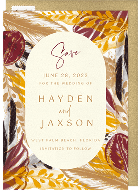 'Bold Lush Leaves' Wedding Save the Date