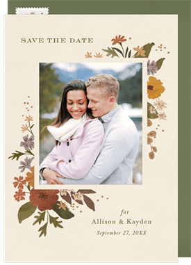 'Earthy Florals' Wedding Save the Date