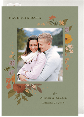 'Earthy Florals' Wedding Save the Date