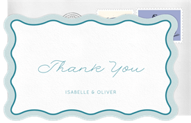 'Wavy Border' Wedding Thank You Note