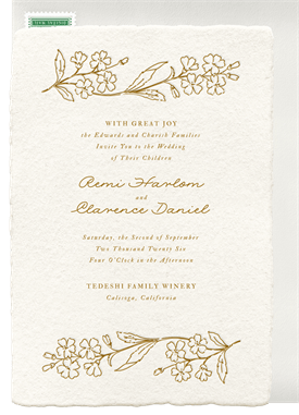 'Vintage Flora' Wedding Invitation
