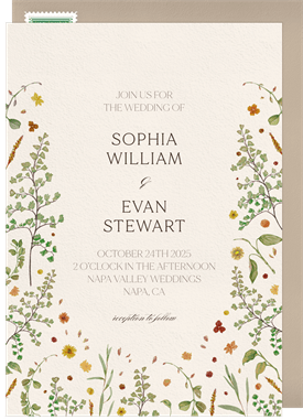 'Botanical Moody' Wedding Invitation