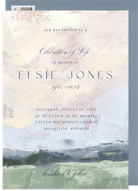 'Pastoral Vista' Memorial Invitation