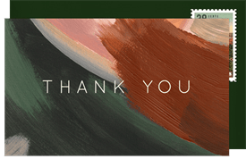 'Moody Brushstrokes' Wedding Thank You Note