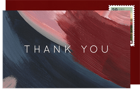 'Moody Brushstrokes' Wedding Thank You Note