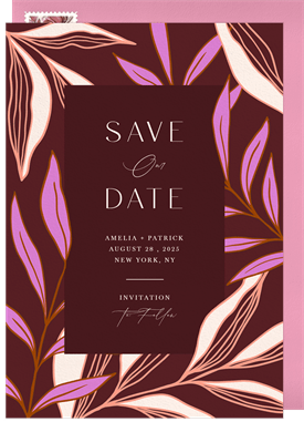 'Midnight Garden' Wedding Save the Date