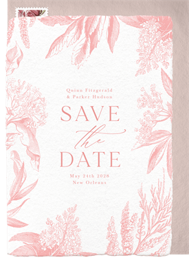 'Vintage Engraved Florals' Wedding Save the Date