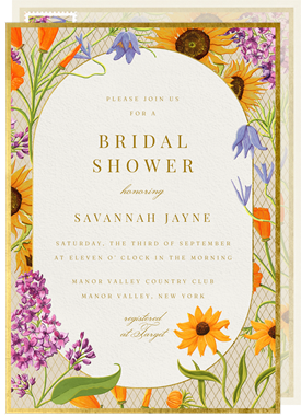 'Elegant Wildflowers' Bridal Shower Invitation
