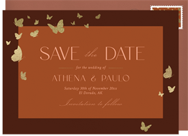 'Gilded Butterflies' Wedding Save the Date