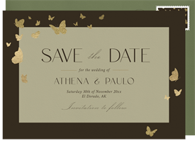 'Gilded Butterflies' Wedding Save the Date