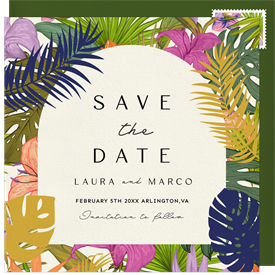 'Bold Tropics' Wedding Save the Date