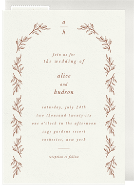 'Vintage Branch Arch' Wedding Invitation