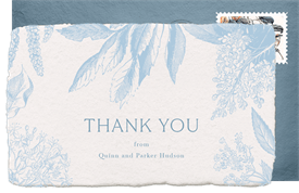'Vintage Engraved Florals' Wedding Thank You Note