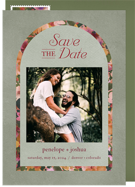 'Lush Floral Arch' Wedding Save the Date