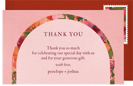 'Lush Floral Arch' Wedding Thank You Note
