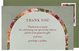 'Lush Floral Arch' Wedding Thank You Note