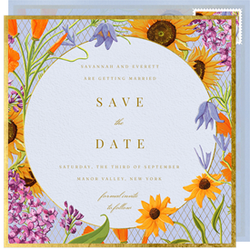 'Elegant Wildflowers' Wedding Save the Date