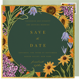 'Elegant Wildflowers' Wedding Save the Date