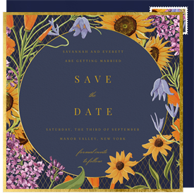 'Elegant Wildflowers' Wedding Save the Date