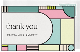 'Geometry In Color' Wedding Thank You Note
