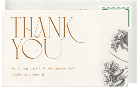 'Elegant Carnations' Wedding Thank You Note