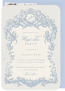 'Romantic Ornament' Tea Party Invitation