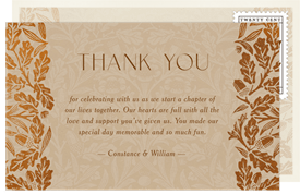 'Gilded Flora' Wedding Thank You Note