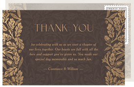 'Gilded Flora' Wedding Thank You Note