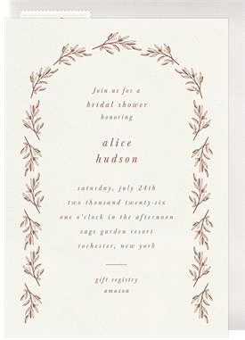 'Simple Branch Arch' Bridal Shower Invitation