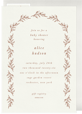 'Simple Branch Arch' Baby Shower Invitation