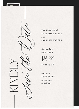 'Sideways Typography' Wedding Save the Date