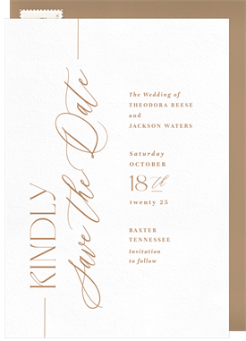 'Sideways Typography' Wedding Save the Date
