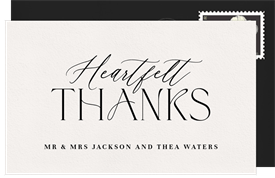 'Sideways Typography' Wedding Thank You Note