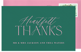 'Sideways Typography' Wedding Thank You Note