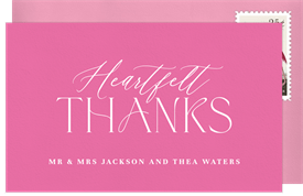 'Sideways Typography' Wedding Thank You Note