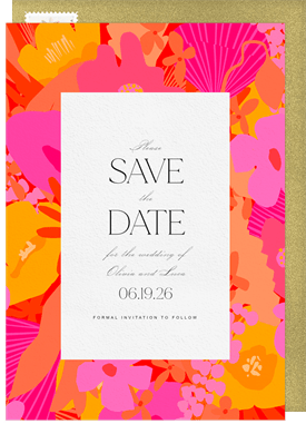 'Bold Tropical Florals' Wedding Save the Date