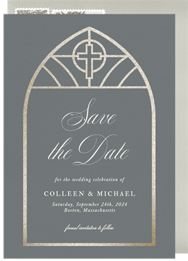 'Arched Church Window' Wedding Save the Date