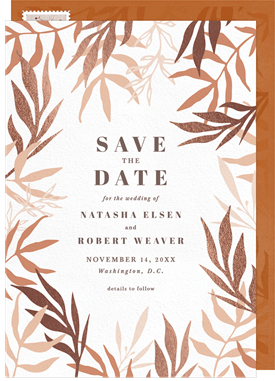 'Warm Leaves' Wedding Save the Date