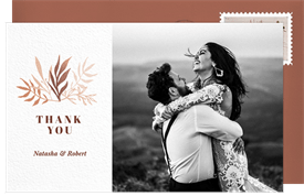'Warm Leaves' Wedding Thank You Note