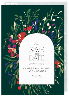 'Wispy Boho Florals' Wedding Save the Date