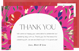 'Wispy Boho Florals' Wedding Thank You Note