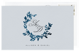'Crescent Wreath' Wedding Thank You Note